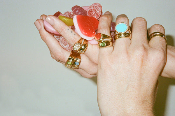 ali grace jewelry ali grace aligrace ali grace hair fine jewelry handmade in nyc cocktail ring party ring peridot diamond trillion bonbon swedish candy gummy pinky ring