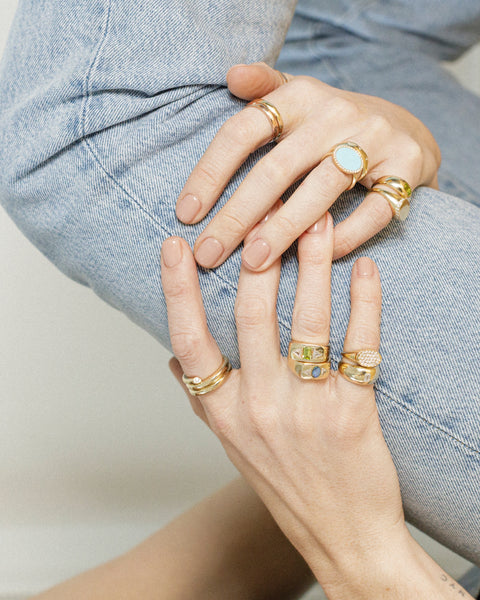 ali grace jewelry ali grace peridot bubble ring diamond bubble ring signet ring pinky ring turquoise ring handmade jewelry nyc