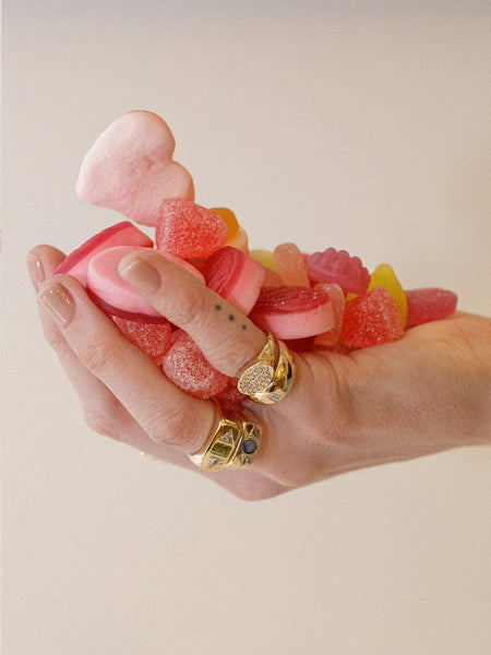 ali grace jewelry ali grace petite pave diamond signet ring bubble ring candy collection bon bon candy nyc
