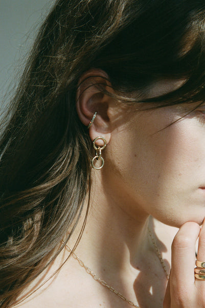 ali grace jewelry diamond ear cuff film fashion photography cool girl model street style handmade in nyc