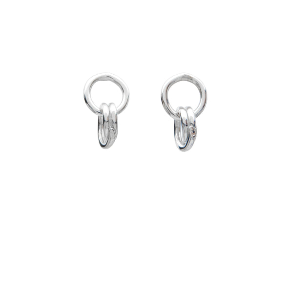 sterling silver interlocked hoop earrings