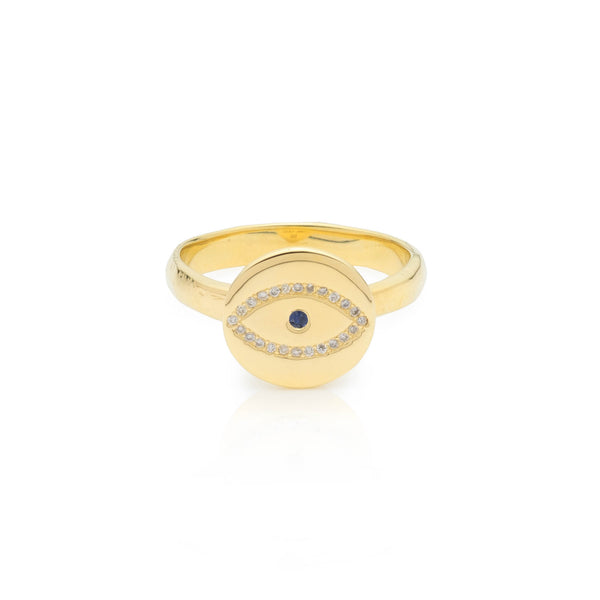 ali grace jewelry evil eye ring gold ring blue sapphire diamond ring