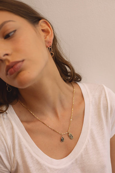 rose gold diamond charm necklace stackable charm necklace