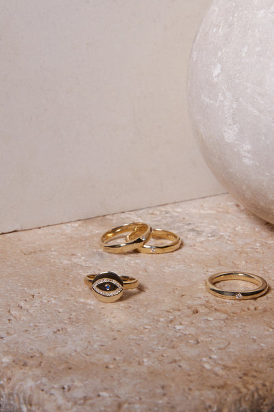 ali grace jewelry sustainable jewelry design locket charm necklace fine jewelry gold diamond band rings alternative cool girl wedding rings