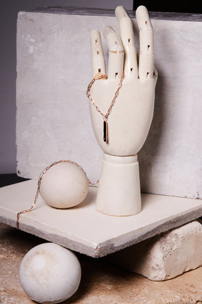 ali grace jewelry sustainable ethical fashion design handmade in nyc rose gold chain necklace