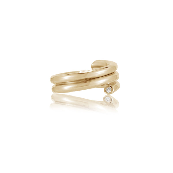 ali grace jewelry gold diamond alternative wedding ring handmade in nyc sustainable fashion ethical jewelry hidden diamond coil ring