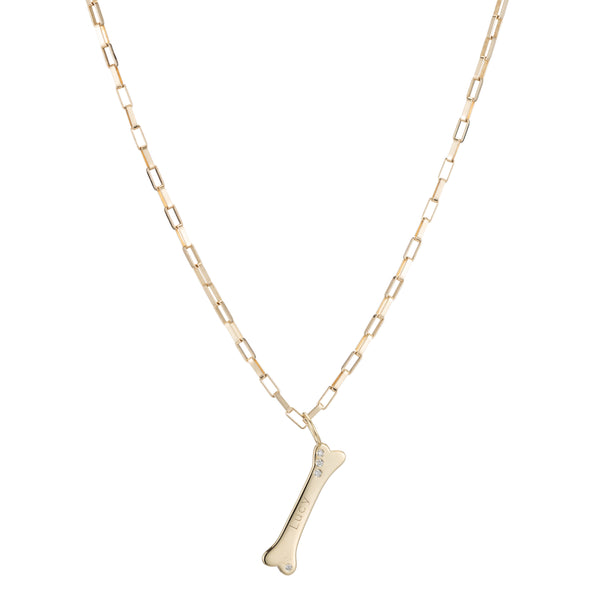 ali grace jewelry dog bone charm diamond gold ethical fashion custom engraving handmade jewelry nyc