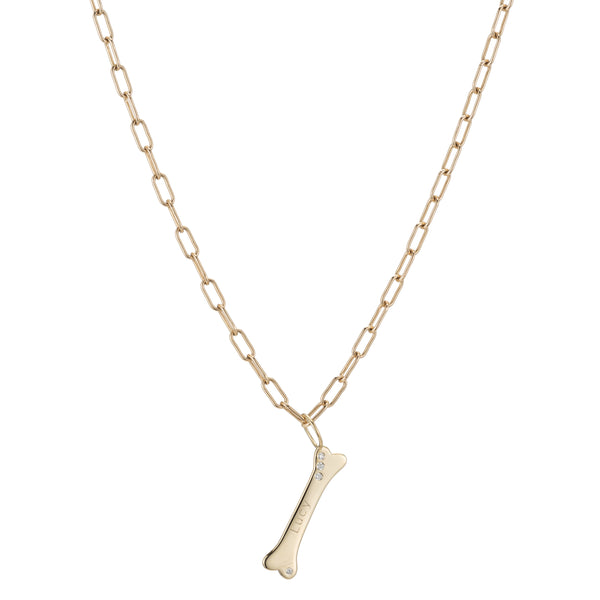 ali grace jewelry dog bone charm diamond gold ethical fashion custom engraving