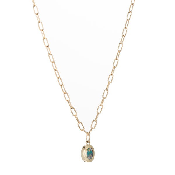 ali grace jewelry opal custom charm necklace sustainable fashion handmade nyc
