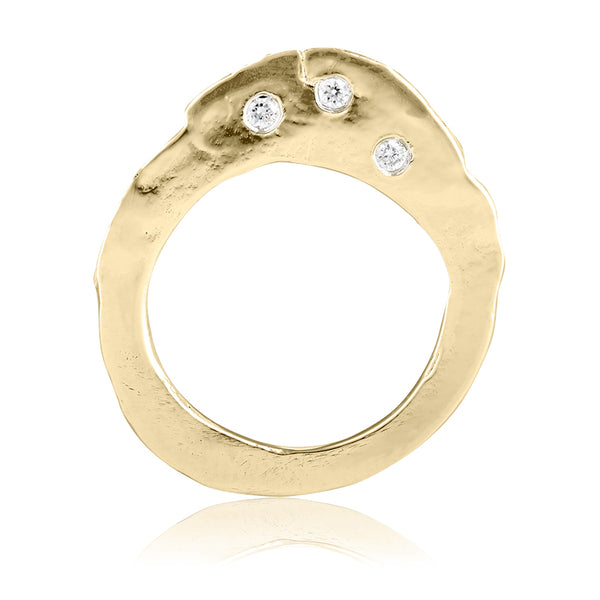 gold diamond fine jewelry stackable ring new york city handmade jewelry