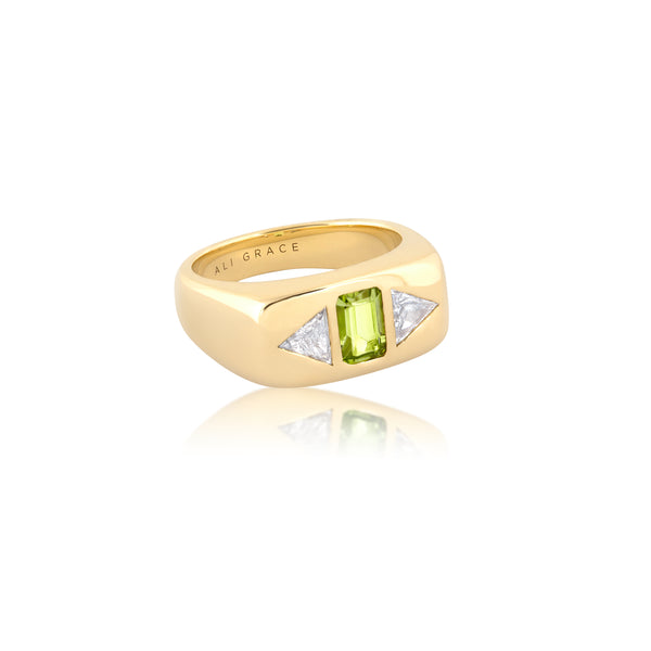 ali grace jewelry ali grace peridot diamond trillion bubble ring cocktail ring sustainable fashion ethical design handmade nyc brat summer brat jewelry ali grace jewelry ali grace hair aligrace custom fine jewelry nyc