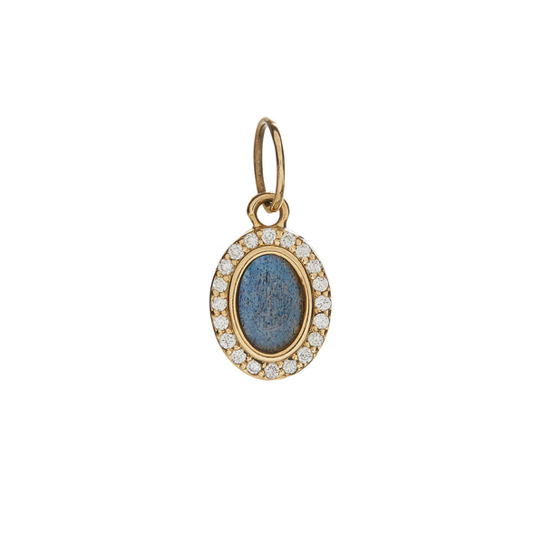 ali grace jewelry ali grace labradorite diamond oval charm handmade in nyc sustainable jewelry ethical design handmade in nyc