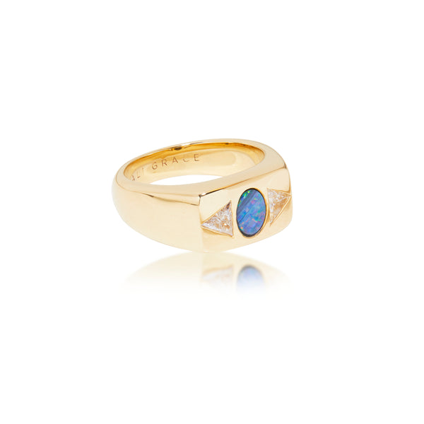 ali grace jewelry opal diamond trillion bubble ring sustainable jewelry design ethical fashion handmade in nyc