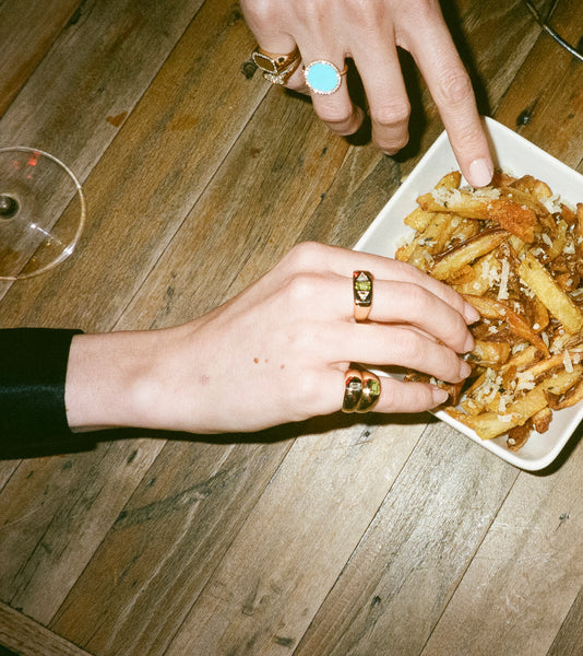 ali grace jewelry ali grace turquoise diamond ring cocktail ring festive holiday jewelry christmas gift sustainable fashion ethical jewelry handmade in nyc new york turquoise ring