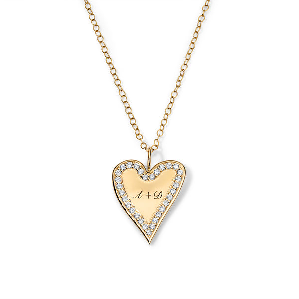 ali grace ali grace jewelry ali grace ali grace design aligrace heart diamond charm necklace handmade nyc recycled gold sustainable ethical fashion charm necklace bespoke jewelry