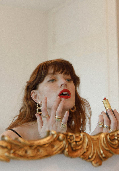 ali grace ali grace jewelry aligrace ali grace hair gold statement earrings friday night jewelry weekend plans sustainable fashion ethical design