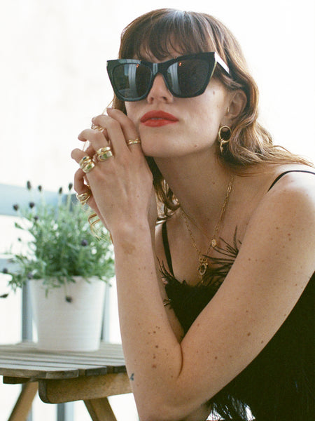 ali grace ali grace jewelry aligrace ali grace hair gold statement earrings friday night jewelry weekend plans sustainable fashion ethical design