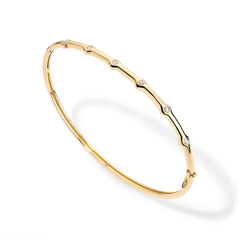 Gold & Diamonds Bangle Bracelet – Ali Grace Jewelry