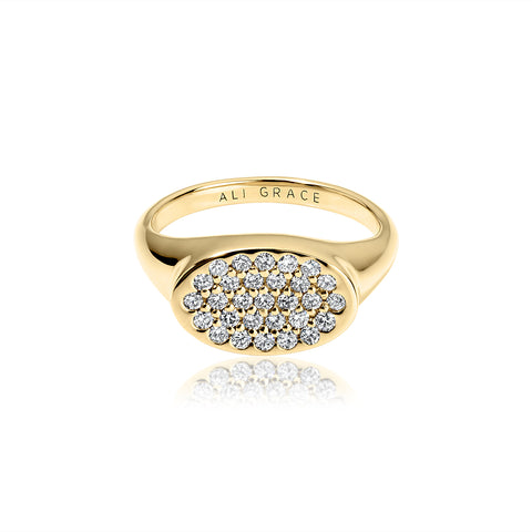 aligrace ali grace ali grace jewelry ali grace design ali grace hair sustainable fashion ethical jewelry design signet ring gold pinky ring handmade jewelry in nyc nyc jewelry designer