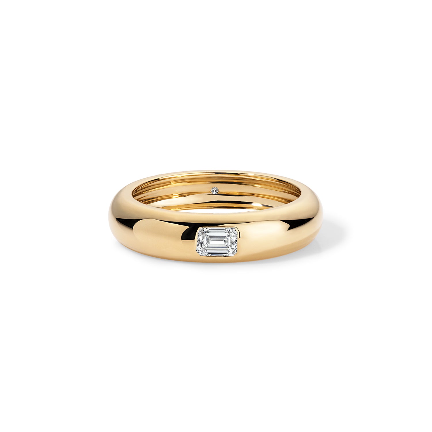 ali grace ali grace jewelry aligrace ali grace design 18k yellow gold ring emerald cut diamond alternative wedding ring handmade jewelry ali grace jewelry designer nyc new york city handmade jewelry fine jewelry diamond ring wedding jewelry bride bridal