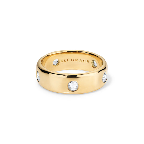 ali grace jewelry ali grace ali grace design custom bespoke ring rose cut diamond band ring wedding ring alternative wedding band sculpted jewelry handmade in nyc rose cut diamond ring 18k yellow gold