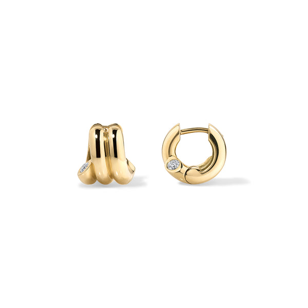 ali grace ali grace jewelry ali grace design handmade jewelry aligrace ali grace hair gold huggies diamond earrings stackable earrings recycled yellow gold diamond
