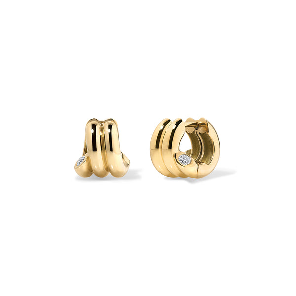 ali grace ali grace jewelry ali grace design handmade jewelry aligrace ali grace hair gold huggies diamond earrings stackable earrings recycled yellow gold diamond recycled gold ethical jewelry sustainable fashion
