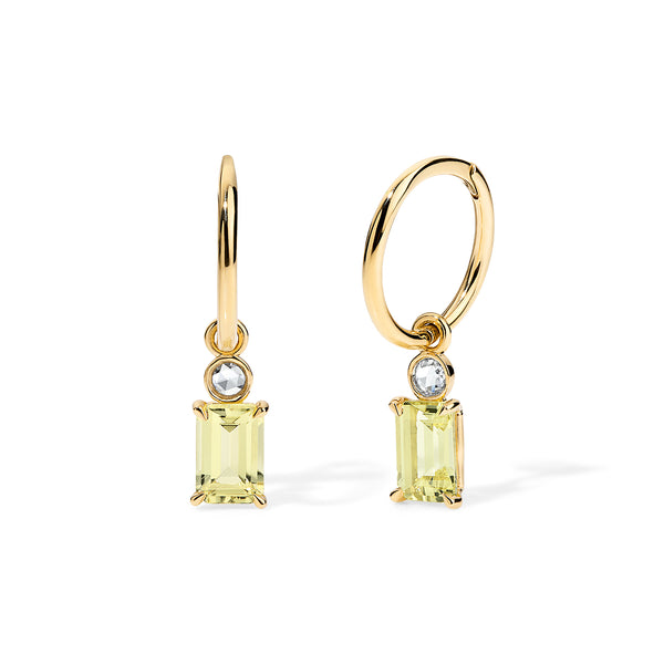ali grace jewelry ali grace ali grace design handmade jewelry recycled gold huggies with drops yellow aquamarine beryl rose cut diamonds huggie hoop earrings 