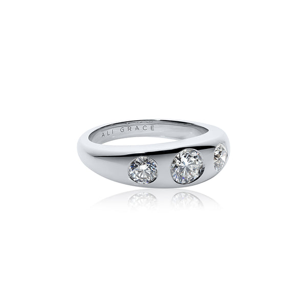 ali grace jewelry ali grace aligrace ali grace hair diamond bubble ring signet ring mens ring mens wedding ring triple diamond ring handmade 18k white gold ring  jewelry designer nyc sustainable fashion
