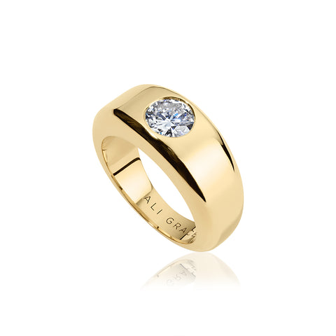 ali grace ali grace jewelry aligrace custom bubble ring alternative engagement ring wedding ring center single stone recycled gold sustainable fashion ethical design