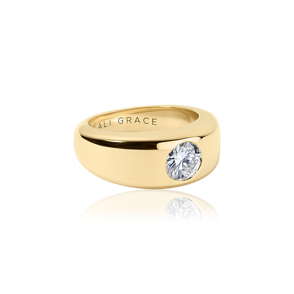 ali grace ali grace jewelry aligrace custom bubble ring alternative engagement ring wedding ring center single stone recycled gold sustainable fashion ethical design