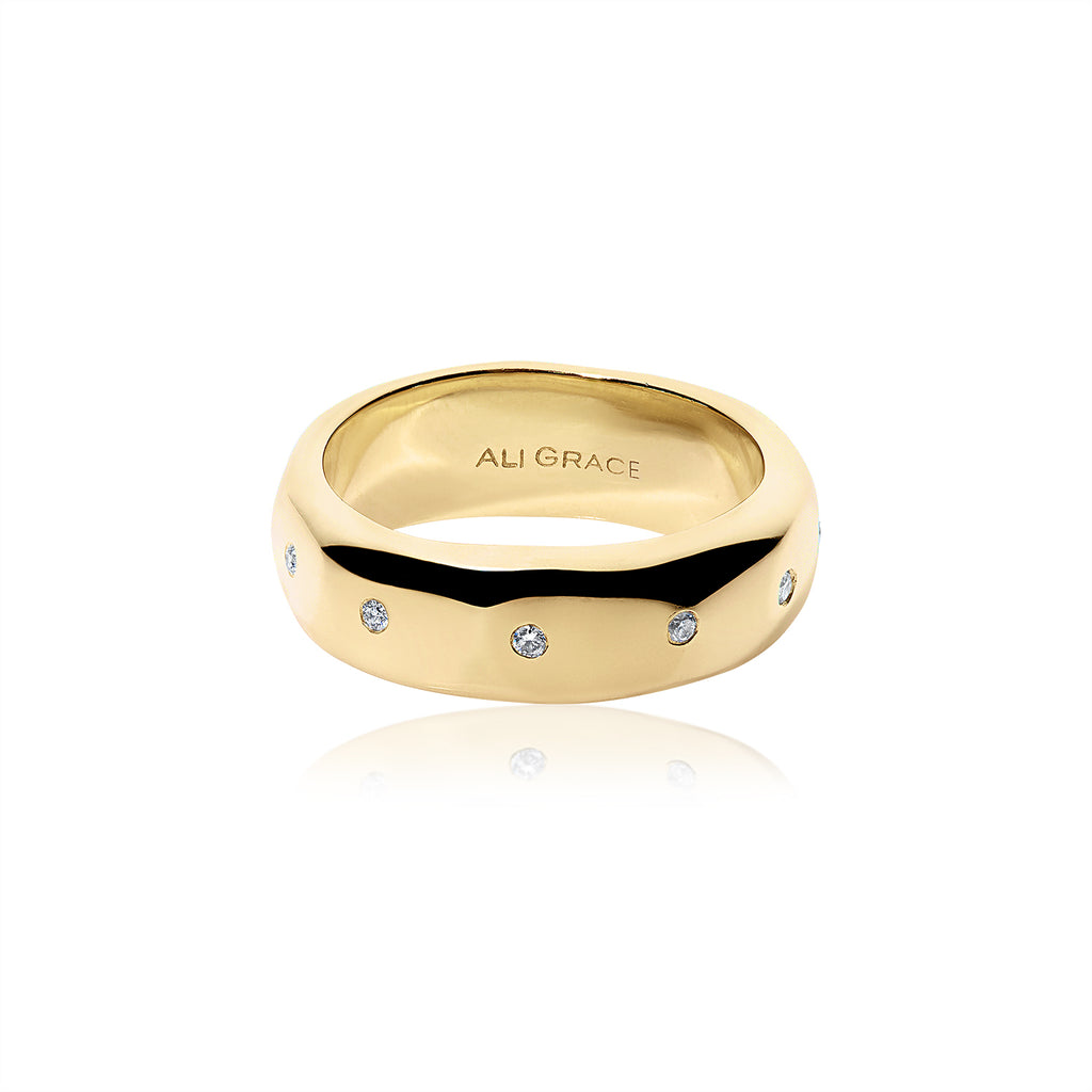 Thick Striped Gold Ring – Alev Jewelry