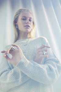 ali grace jewelry sustainable fashion design handmade in nyc sterling silver stackable rings nyc fashion editorial photography