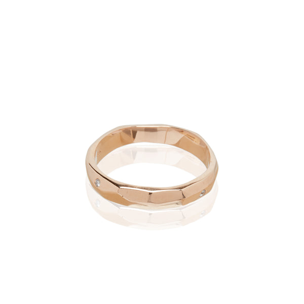 ali grace jewelry rose gold diamond ring sculpted handmade jewelry bride wedding band