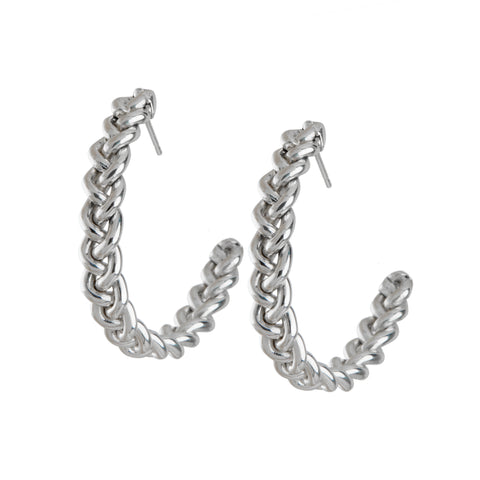sterling silver braided hoop earrings ali grace jewelry handmade new york city