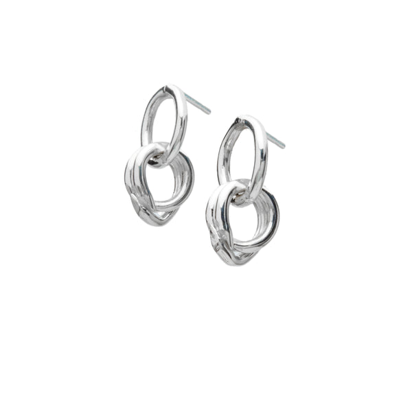 sterling silver interlocked hoop statement earrings