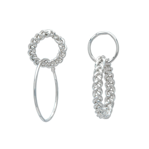 mismatched sterling silver hoop earrings statement earrings