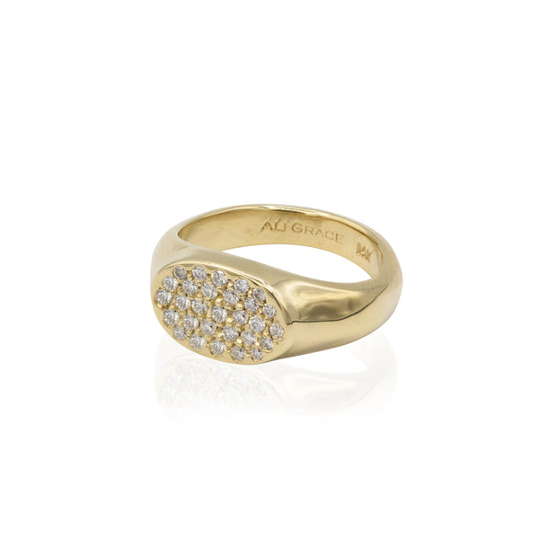 ali grace jewelry modern heirloom pinky signet ring gold diamond signet ring pinky ring fine jewelry