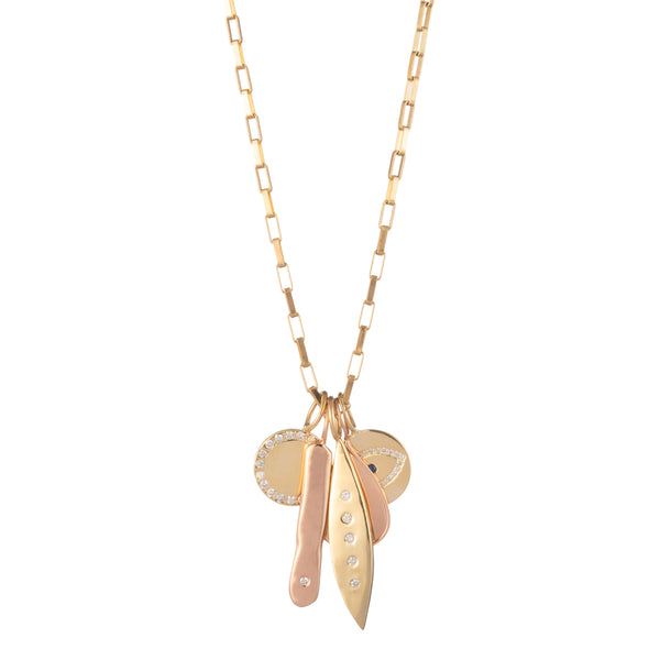 rose gold diamond charm necklace multi diamond fine jewelry charm necklace