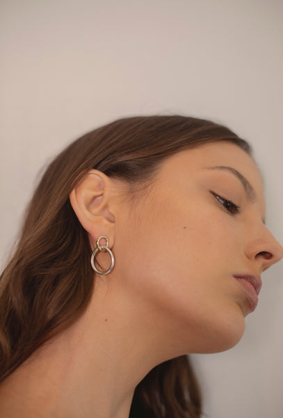 ali grace jewelry  sterling silver and gold handmade hoop earrings statement earrings