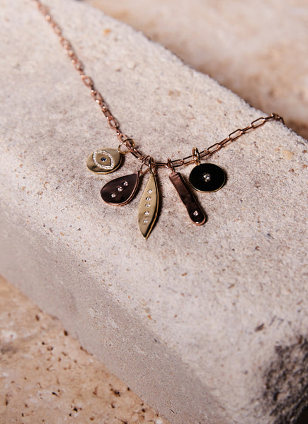 rose gold dainty charm necklace diamond charm for layering blogger style danielle bernstein