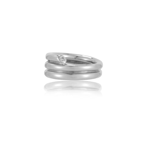 ali grace jewelry sterling silver diamond coil ring handmade sustainable jewelry fashion design