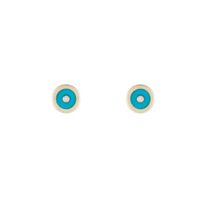 ali grace jewelry turquoise gold diamond stud earrings every day earrings fine jewelry handmade in nyc sustainable fashion ethical jewelry design