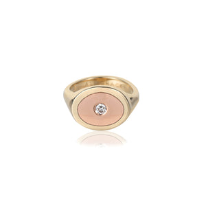 ali grace jewelry ali grace hair beauty sustainable jewelry ethical fashion rose gold signet ring diamond ring pinky ring family heirloom
