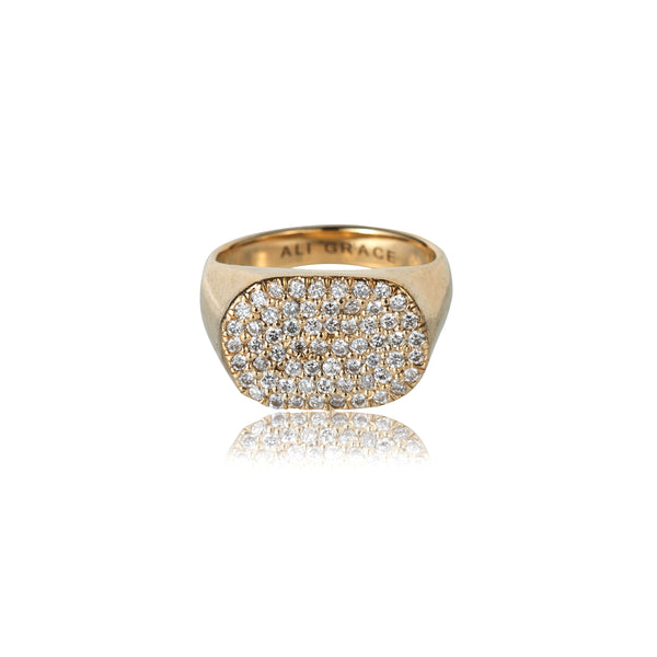 ali grace jewelry sustainable jewelry design pave diamond pinky ring fine jewelry ali grace jewelry rock star ring