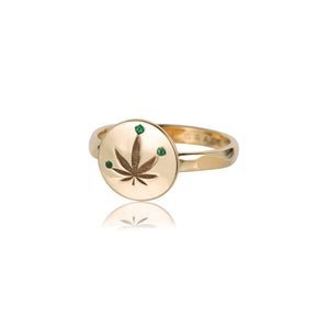 ali grace jewelry sustainable jewelry design weed leaf ring cannabis fine jewelry like jacqui aiche