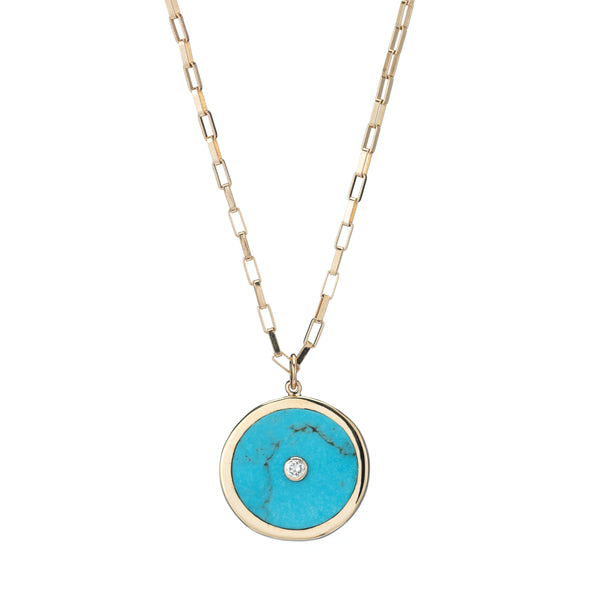ali grace jewelry turquoise inlay diamond gold charm custom necklace design handmade in nyc