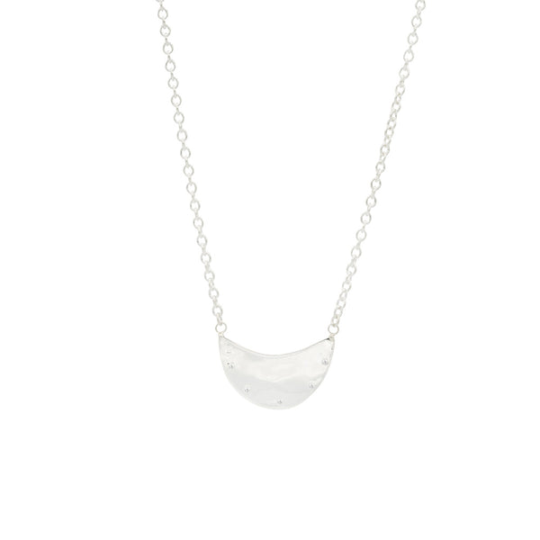 ali grace jewelry diamond necklace half moon pendant layering jewelry new york city handmade jewelry designer