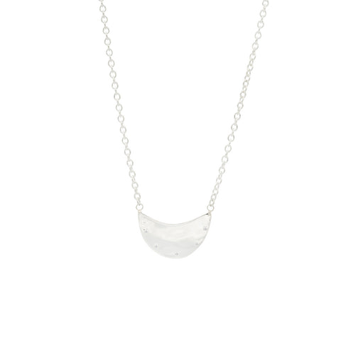 ali grace jewelry diamond necklace half moon pendant layering jewelry new york city handmade jewelry designer