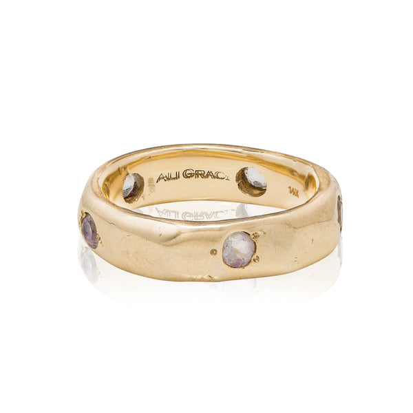 ali grace jewelry 14k gold ring with blue handmade fine jewelry made in nyc sustainable jewelry ethical fashionmoonstones